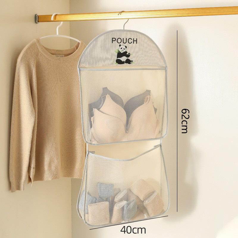 1pc Bra Storage Net Multi-layer Storage Bags Space-saving Underwear Socks Breathable Hanging Mesh Bag Storage Organizer