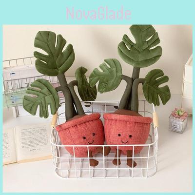 Monstera Plush Stuffed Plant With Pp Cotton Filling Realistic Office Desk Decor For Home Nursery