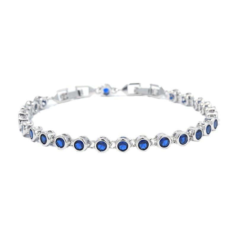 Pretty Girl Round Seamless Bottom Inlaid Zircon Bracelet Design Platinum-Plated Jewelry Women'S Jewelry Spot