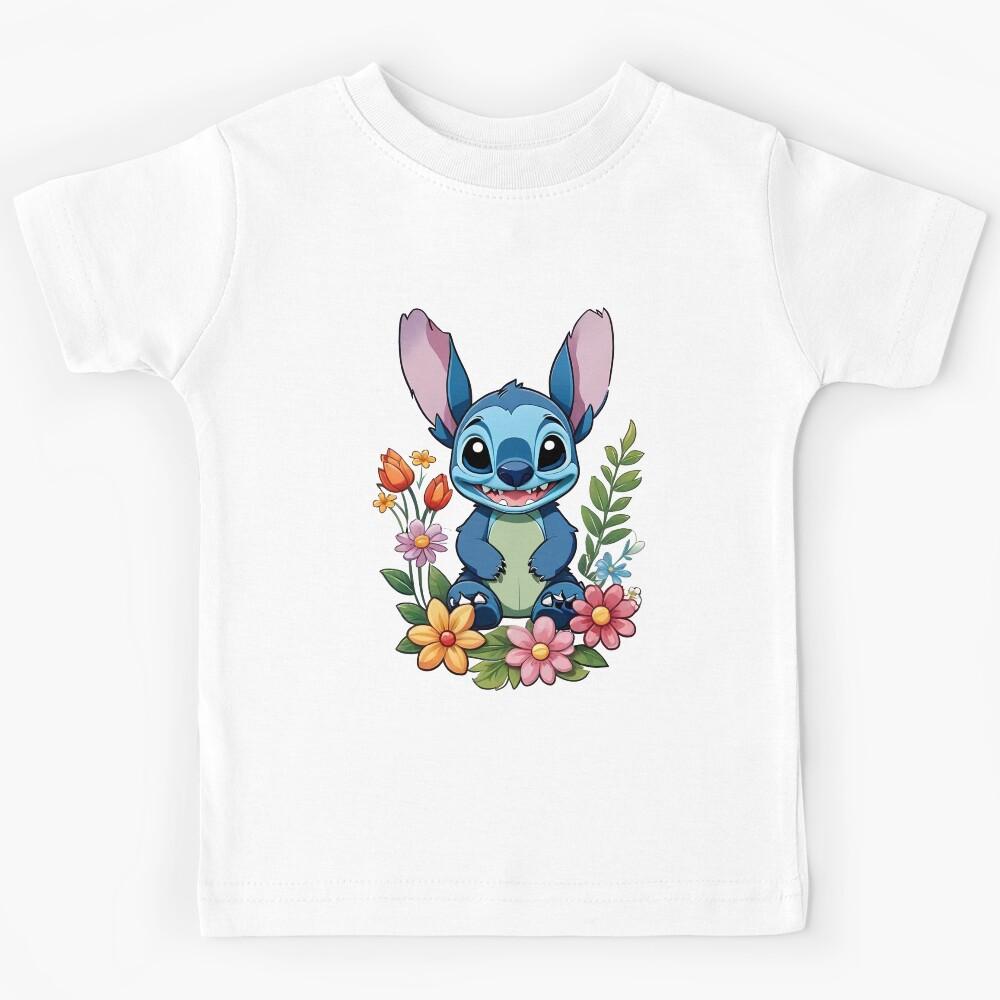 Sticker Stich with flowers Kids T-Shirt 100