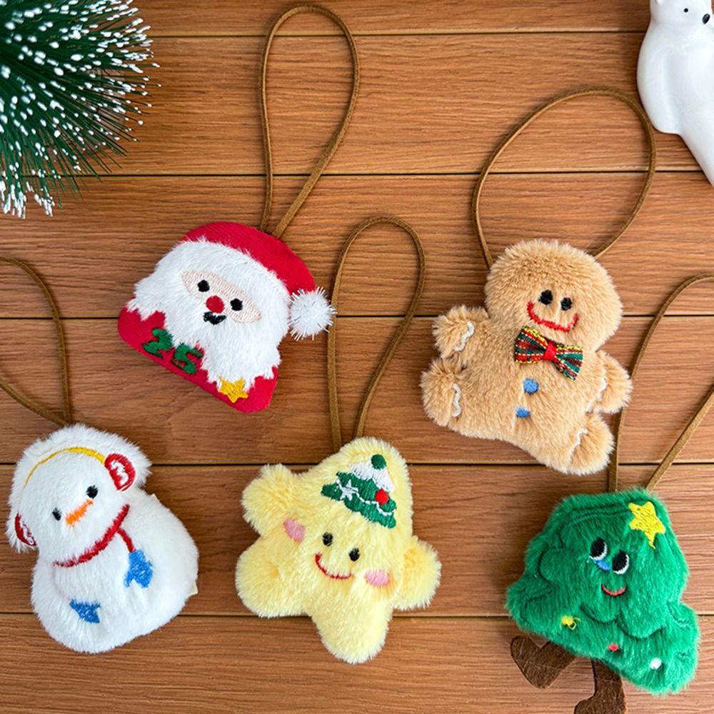 4PCS Anti-Lost Design Plush Keychain Handbag Pendant Santa Claus Pendant  Xmas Gift