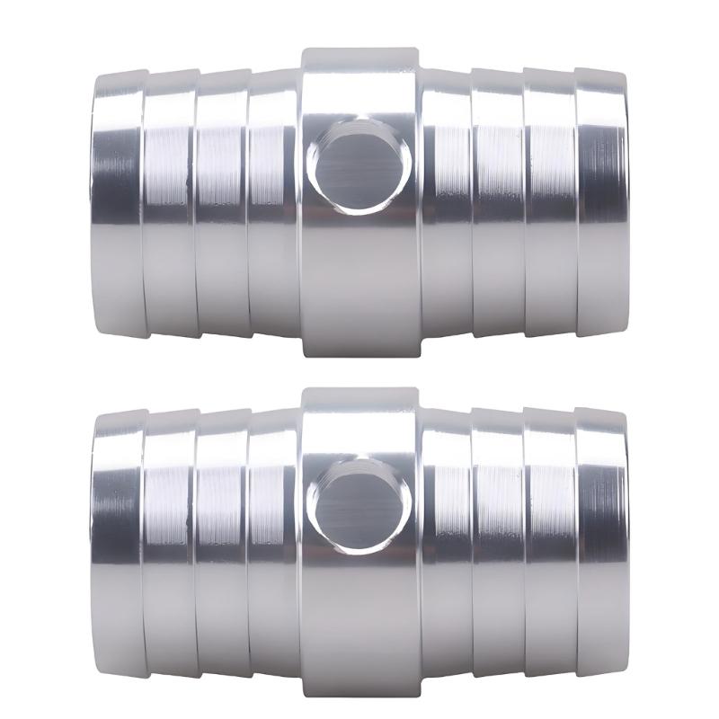Aluminum Radiator Hose Fitting 1-1/4 Inch Hose Barb with Threaded Side Port for Cooling Line Service and Repair