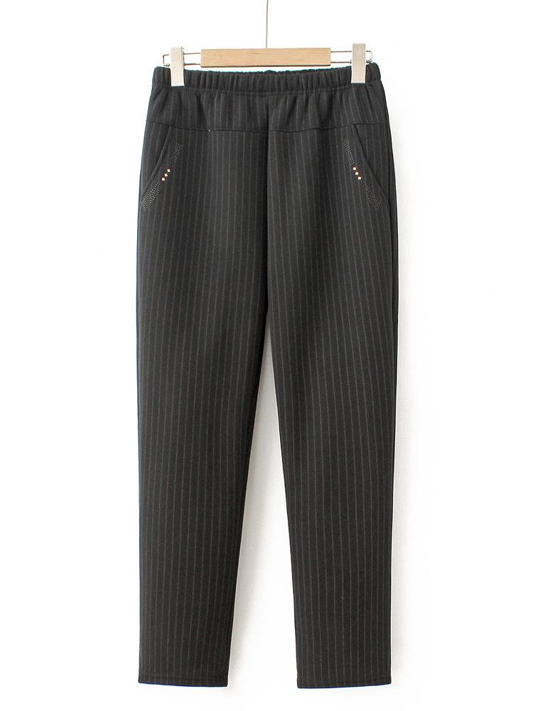 Autumn/Winter Women's Trousers for Middle-Aged & Elderly: Mom's Straight-Leg & Grandma's Loose Fit, Long Casual Pants