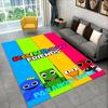 3D R-Rainbows Friends Cartoon Spiel Teppich für Schlafzimmer Wohnzimmer Sofa Spielzimmer Fußmatte Heimdekoration, Kinderbereich Teppich Rutschfest