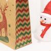 5/20x Christmas Kraft Gift Bags with Handles Snowman Santa Tree Designs Geometric Pattern Paper Tote Bags Party Xmas Decoration