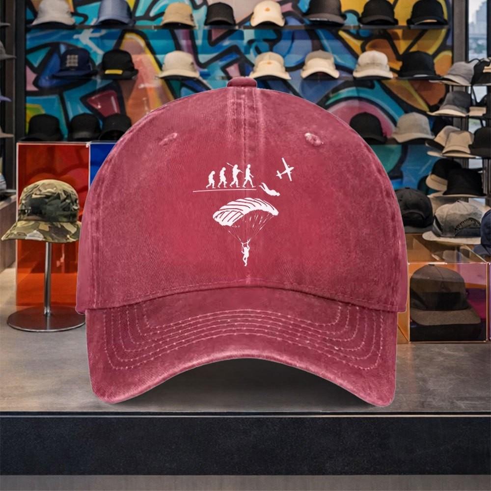 Fallskärmshoppning Evolution Fallskärm Keps Unisex Tvättad Bomull Justerbar Casual Utomhus Snapback Hatt