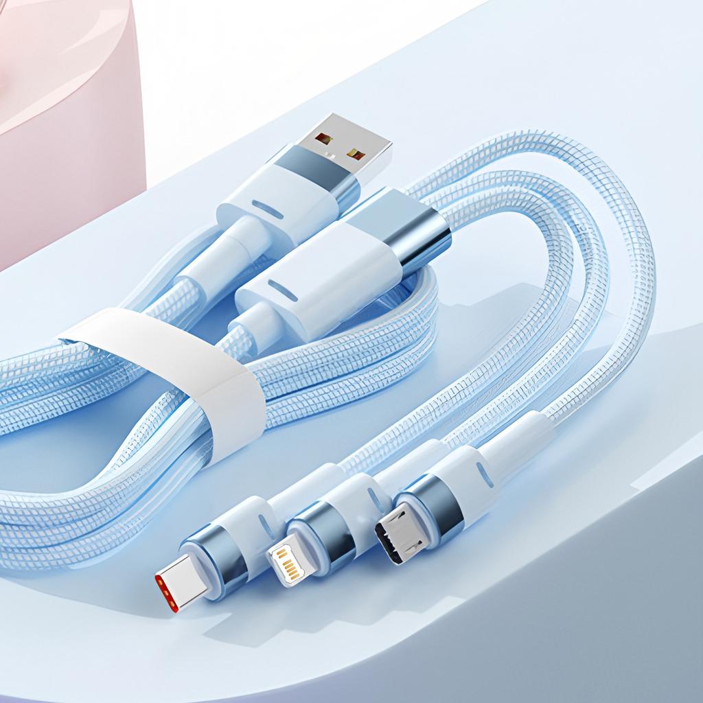 3 in 1 Charging Cable Type C/Micro b/iPhone Use For iPhone Huawei Samsung Smart Phone