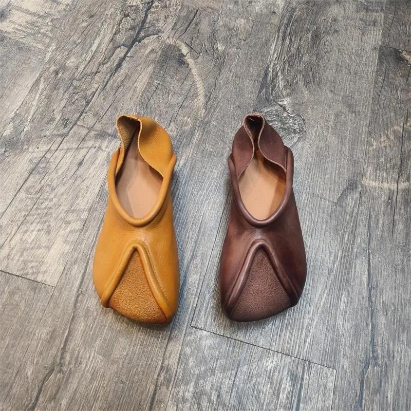 Fashion Retro High Top Flats Shoes For Women Mixed Colors Luxury Mary Jane Shoes Elegant Soft Soles Genuine Leather Shoes Ladies