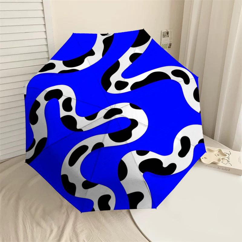 

1PC Blue and white stripes Umbrella-8-Rib Reinforced, Automatic Open, Lightweight & Durable, Cute Fashion Accessory for Outdoor-Y0334