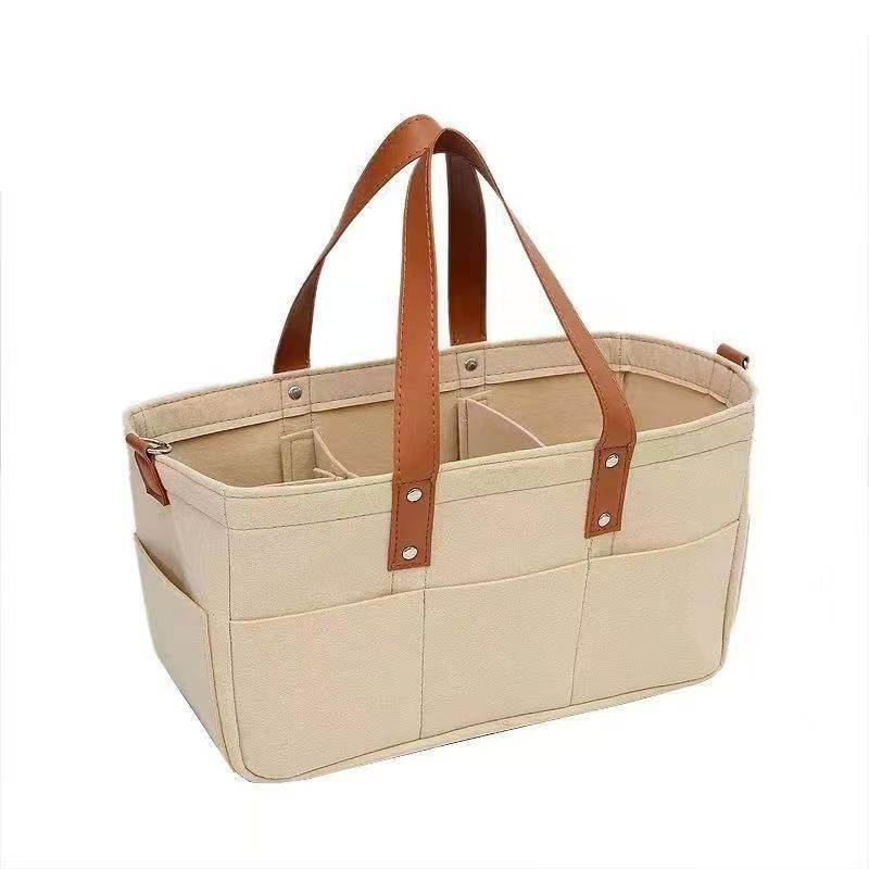 Baby Essentials Wool Felt Diaper Organizer With Large Capacity For Moms On The Go