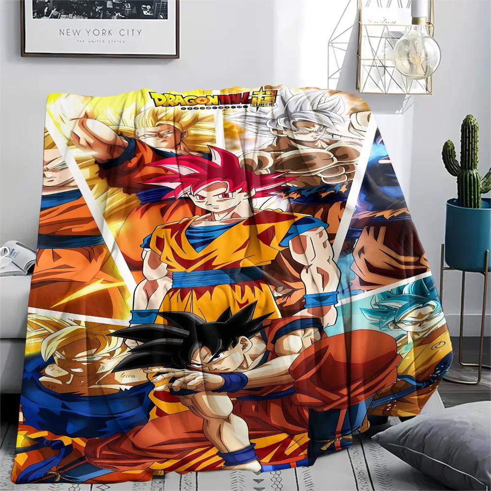 Dragon Ball Charaktere Druck Flanelldecke, Hohe Qualität, Bequem für Alle Jahreszeiten, Heimdekoration, Wärme und Komfort, Perfekt für Weihnachtsgeschenke