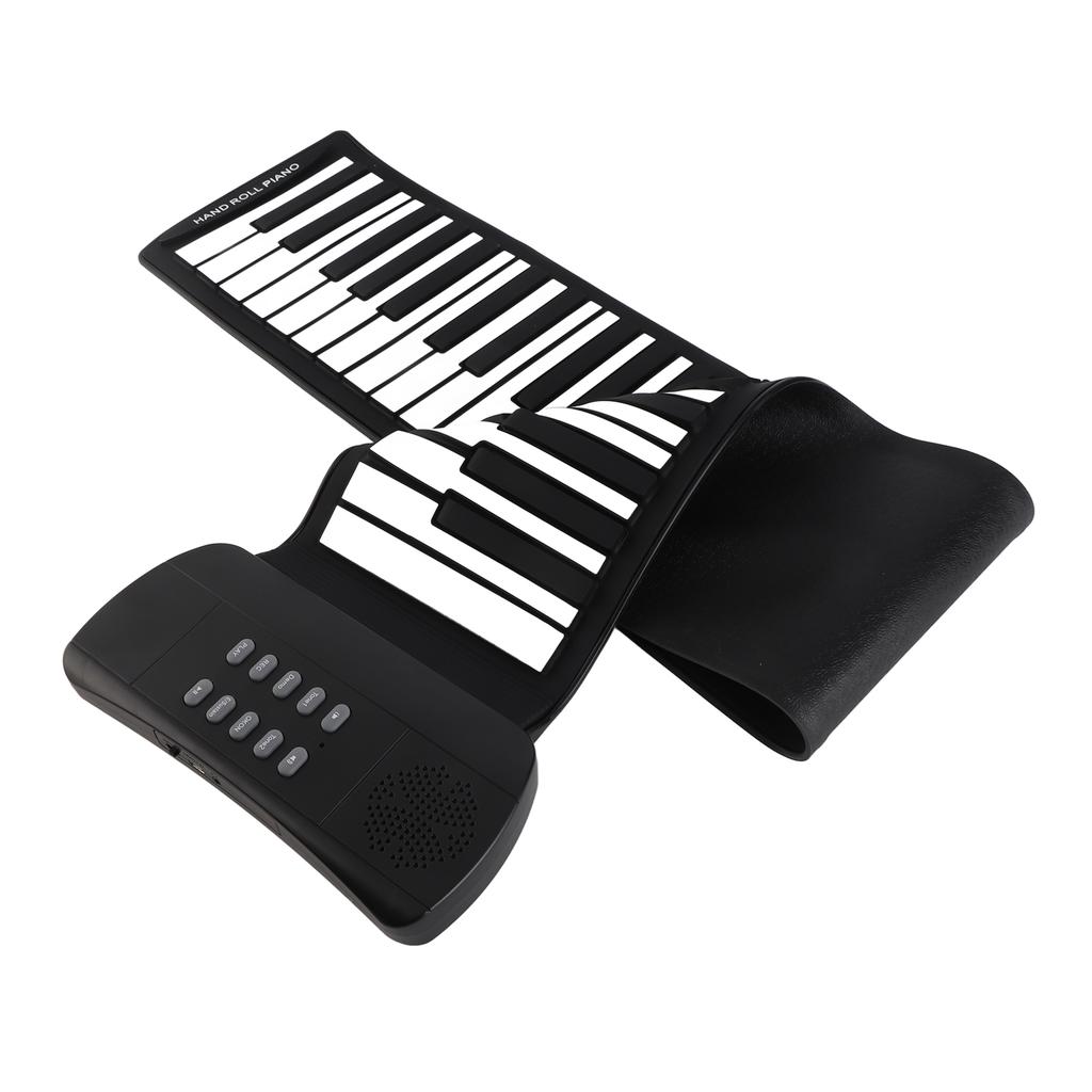 Roll Up Piano with Built In Speaker 16 Tones 6 Demos Supports Recording Sustain Headphone Jack Silent Hand Roll