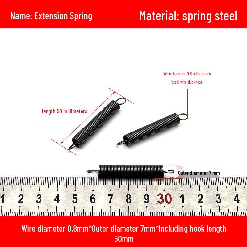 0.8mm Yellow Extension Spring with Hooks - Stapler Rebound Force 