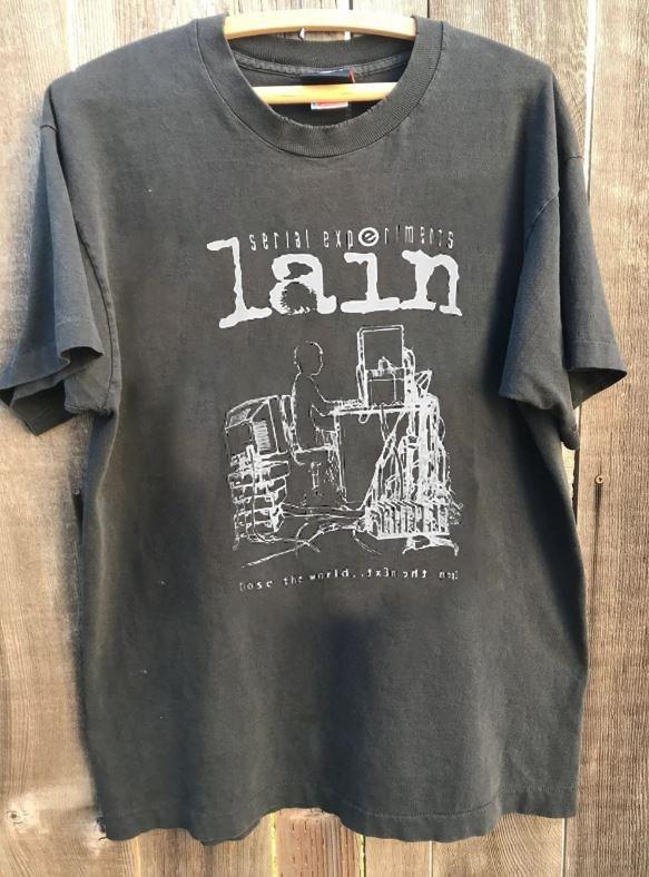 Serial Experiments Lain vtg charcoal T-Shirt QT2974 XL