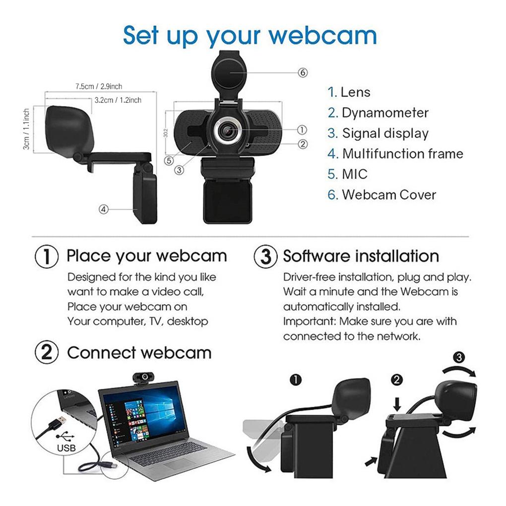 New USB 1080p Webcam With Microphone PC Camera HD full Camera Webcam For Computer PC Real-Time Video Conference Clear Video