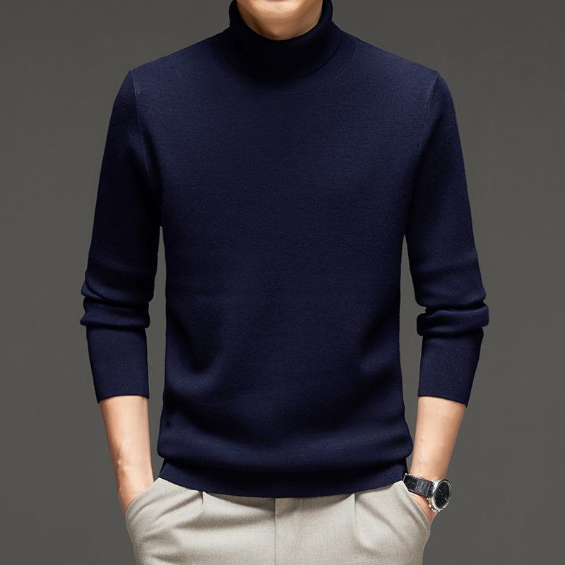 

48 Worsted Thickened Men s Cardigan 100 Pure Men s High-end Autumn and Winter Turtleneck Base Knit Sweater Men s Sweater M