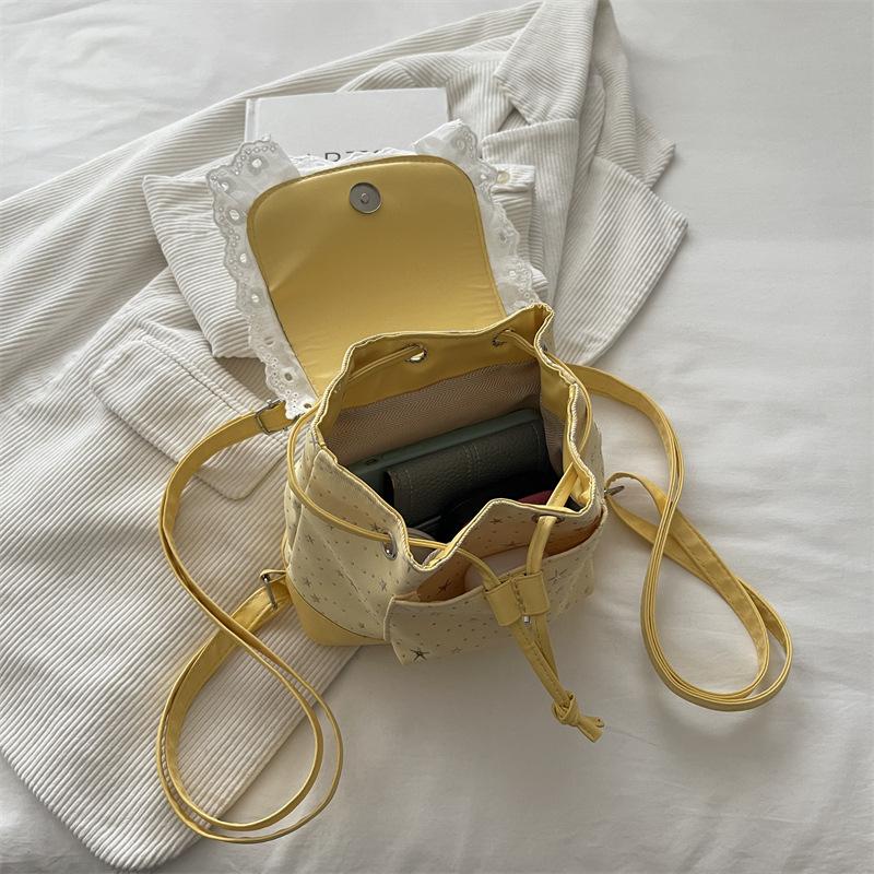 Schoolbag Sweet and Cute Temperament Backpack Bag Female Korean Version Fashionable Versatile Foreign Style Bright Stars Travel Commuting Small