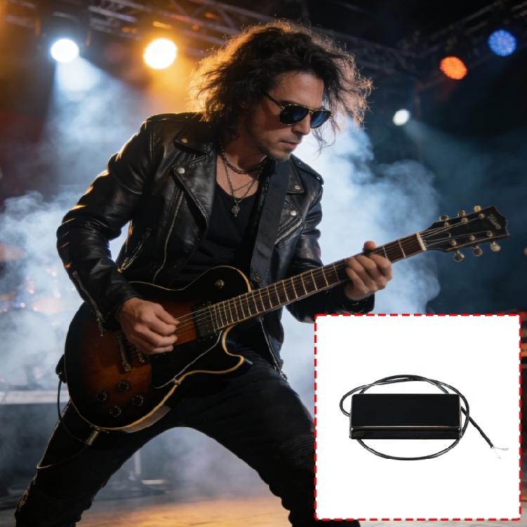 Black Covered Double Coil Pickup Featuring 7.85k Resistance 2 Wires For Electric & Pickup Box Guitar Ensuring Durability