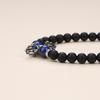 Vajra Pestle 108 Beads Lapis Lazuli Matte Onyx Power Stone Necklace Bracelet Prayer Beads for Men Women [Coai]