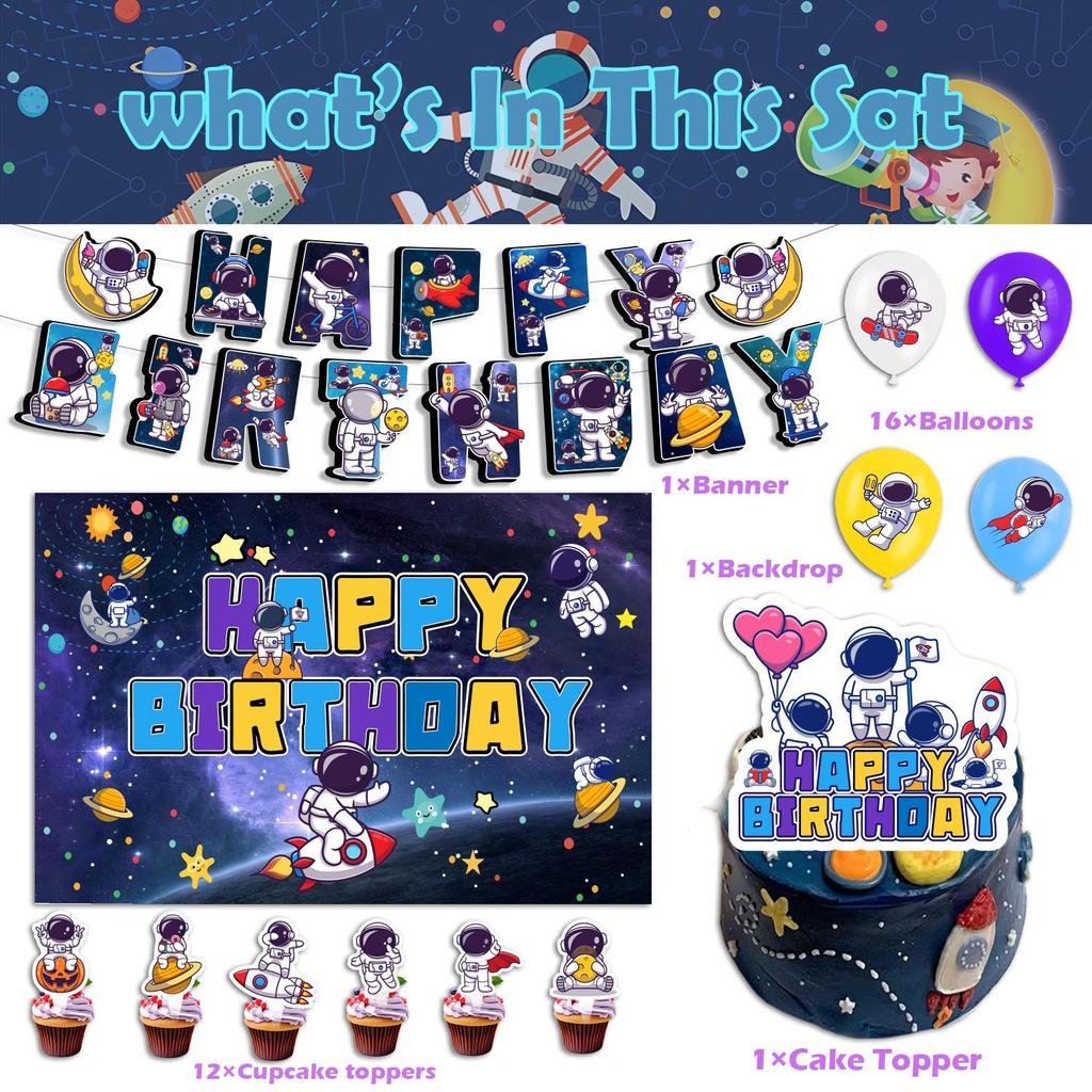 Space-Themed Birthday Party Decorations: Balloons, Banners, Backdrops, and Decorative Props for Space Enthusiasts