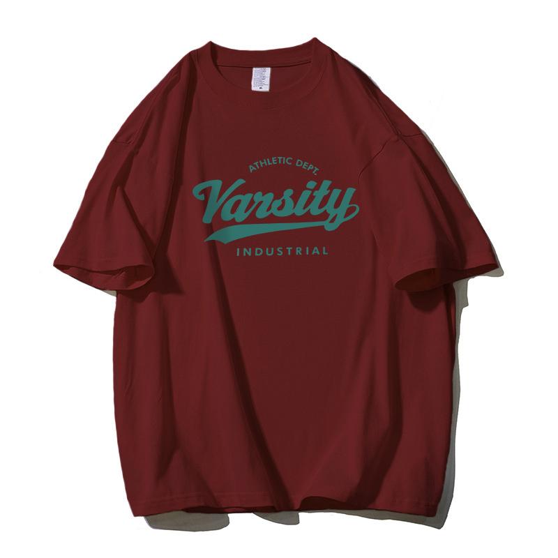 

Shellsuning повседневные свободные футболки с принтом женские летние модные хлопковые футболки с буквенным принтом женские простые базовые топы с короткими рукавами 3XL вино красного