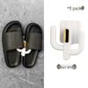 Stanzfreier wandmontierter Badezimmer-Hausschuhe-Halter & Schuh-Organizer mit Haken