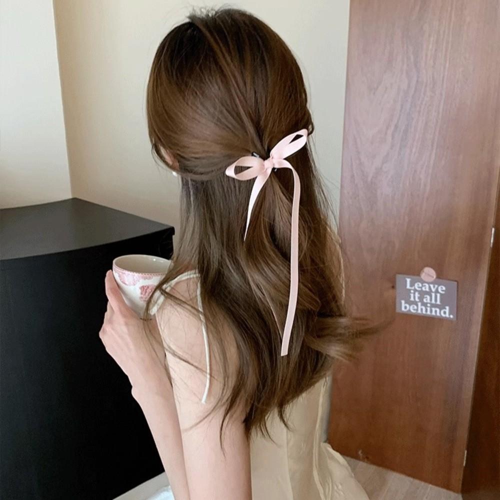 

French ballet style bow hairpin, simple side clip bangs clip on the back of the head, small hairpin girl