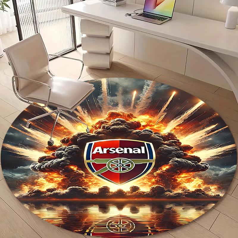 1 st A-Arsenal Tryck Rund Matta Stol Rund Matta Lämplig för Sovrum Vardagsrum Heminredningsmatta