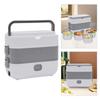 2L Portable Electric Self Cooking Heating Bento Lunch Box Multifunctional Food Steamer,110V,Stainless Steel