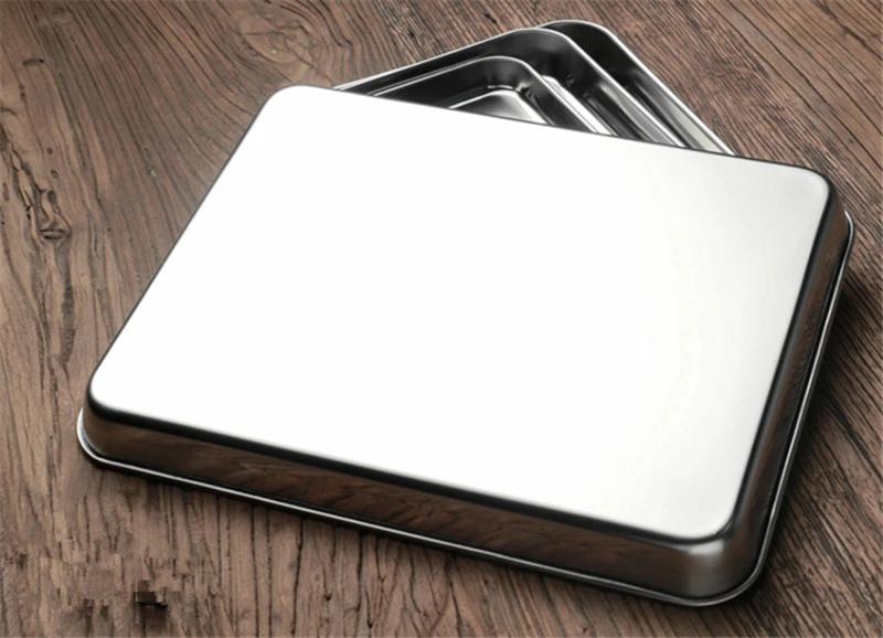 Baking tray With Wire Rack 304 Stainless Steel cake Baking BBQ Pan Tray plate Oven brownie Rack Cooking Roasting Grilling Tool
