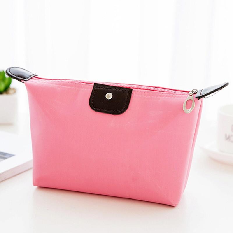 

Makeup Shaped Dumpling Bag Nylon Travel Cosmetic Storage Handheld Convenience рожевий