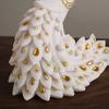 Ceramic Ornament Artificial Animal Sculpture Peacock Golden Bird Phoenix Decorative Figurines Home Decoration Accessories