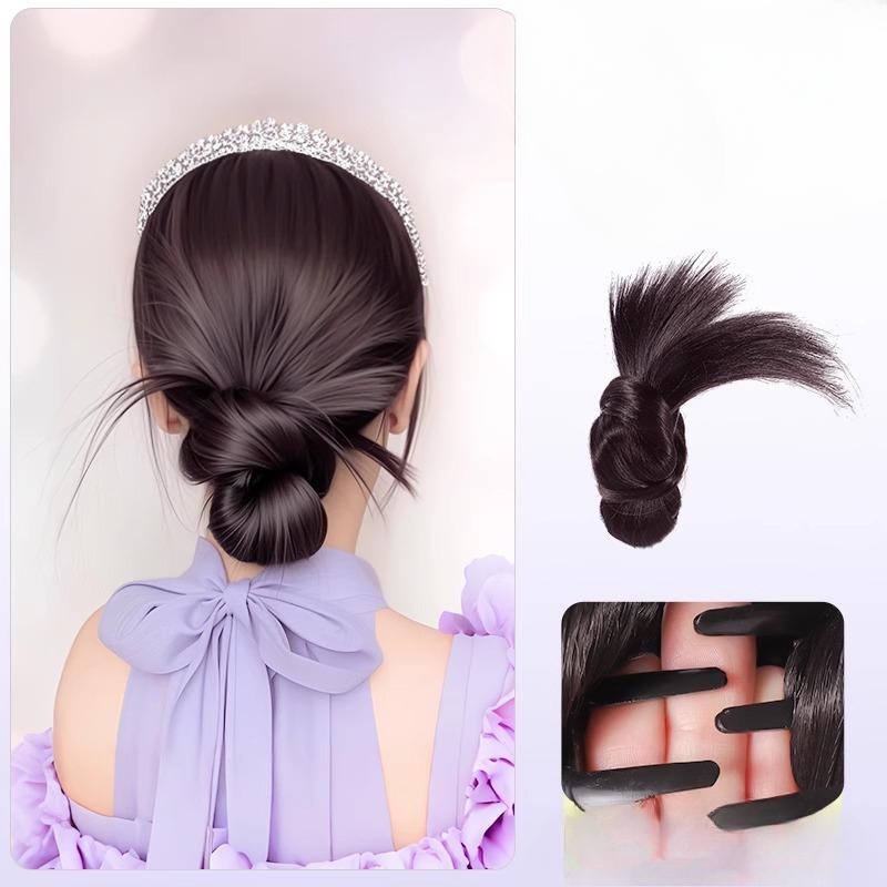 

Пучок из куриных перьев, заколка для волос, для непринужденного женственного образа, пучок-бутон, прическа, магический инструмент, накладной пучок волос, реалистичная резинка для волос темно-коричневого