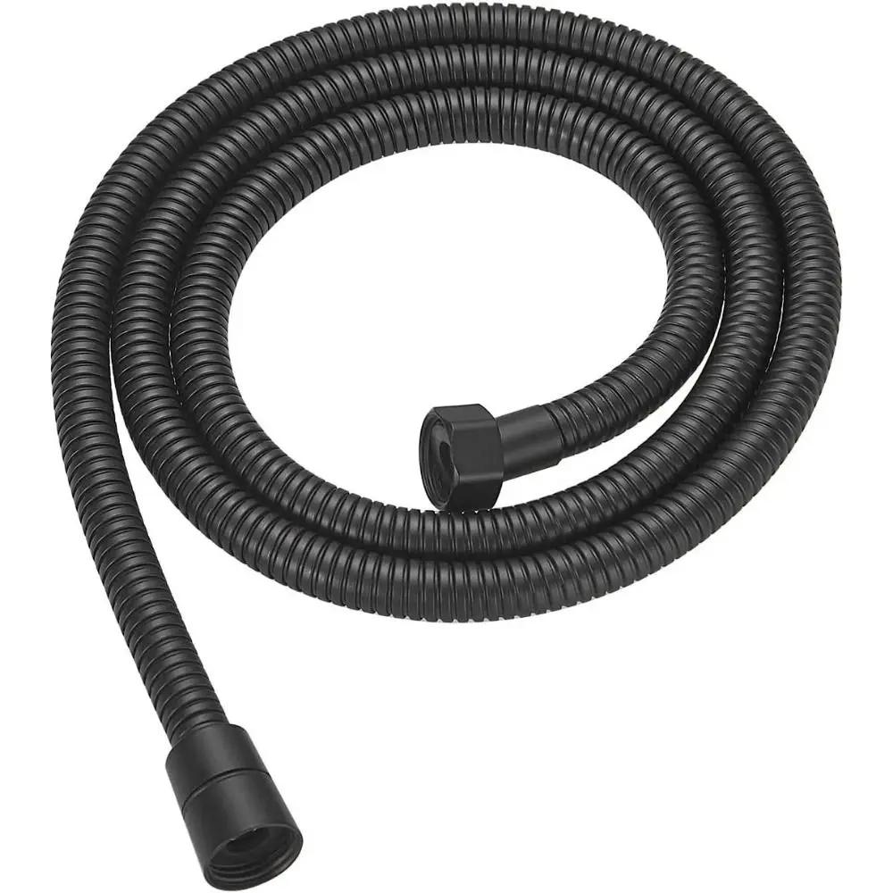 New 1.5/2/3M Black SUS304 Flexible Shower Hose Bathroom Shower Water Hose Extension Plumbing Pipe Pulling Tube Bath Accessories