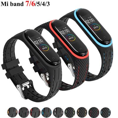 Correa Para Mi band 7 6 5 Pulsera Cinturón Deportivo Correa de reloj de Silicona Pulsera de Smartwatch para Xiaomi mi band 3 4 5 6 correa
