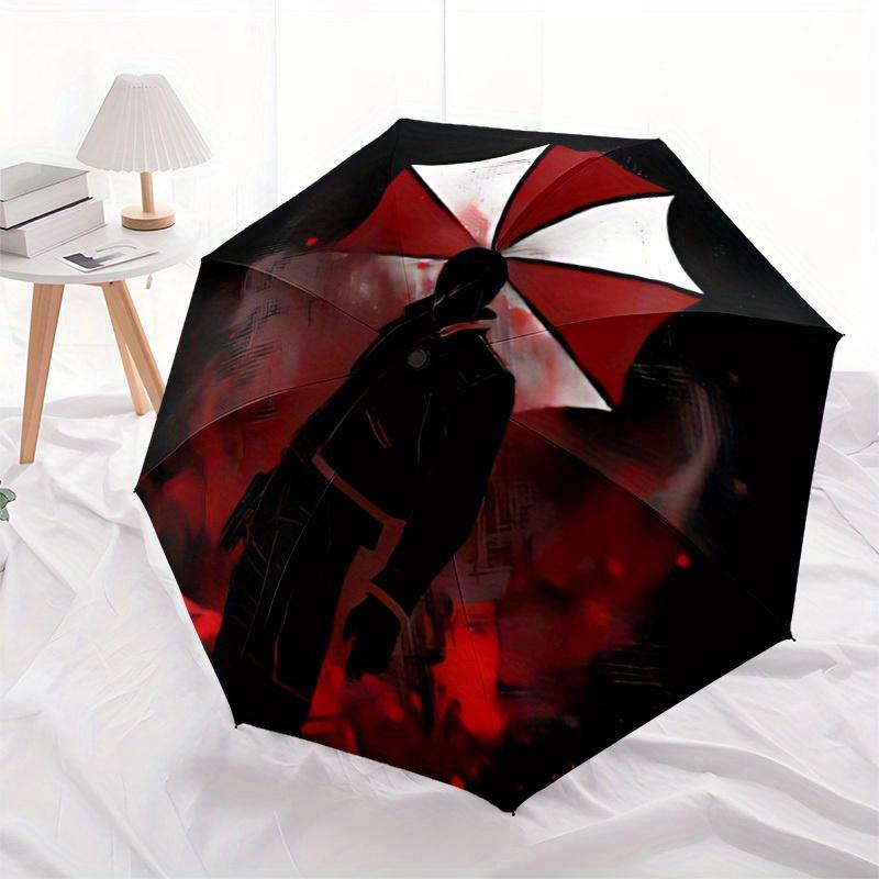 1pc Umbrella Corporation, Resident Evil Windproof Automatic Umbrella, Portable Folding Design, Lightweight for Women/Men Gift  A0811200