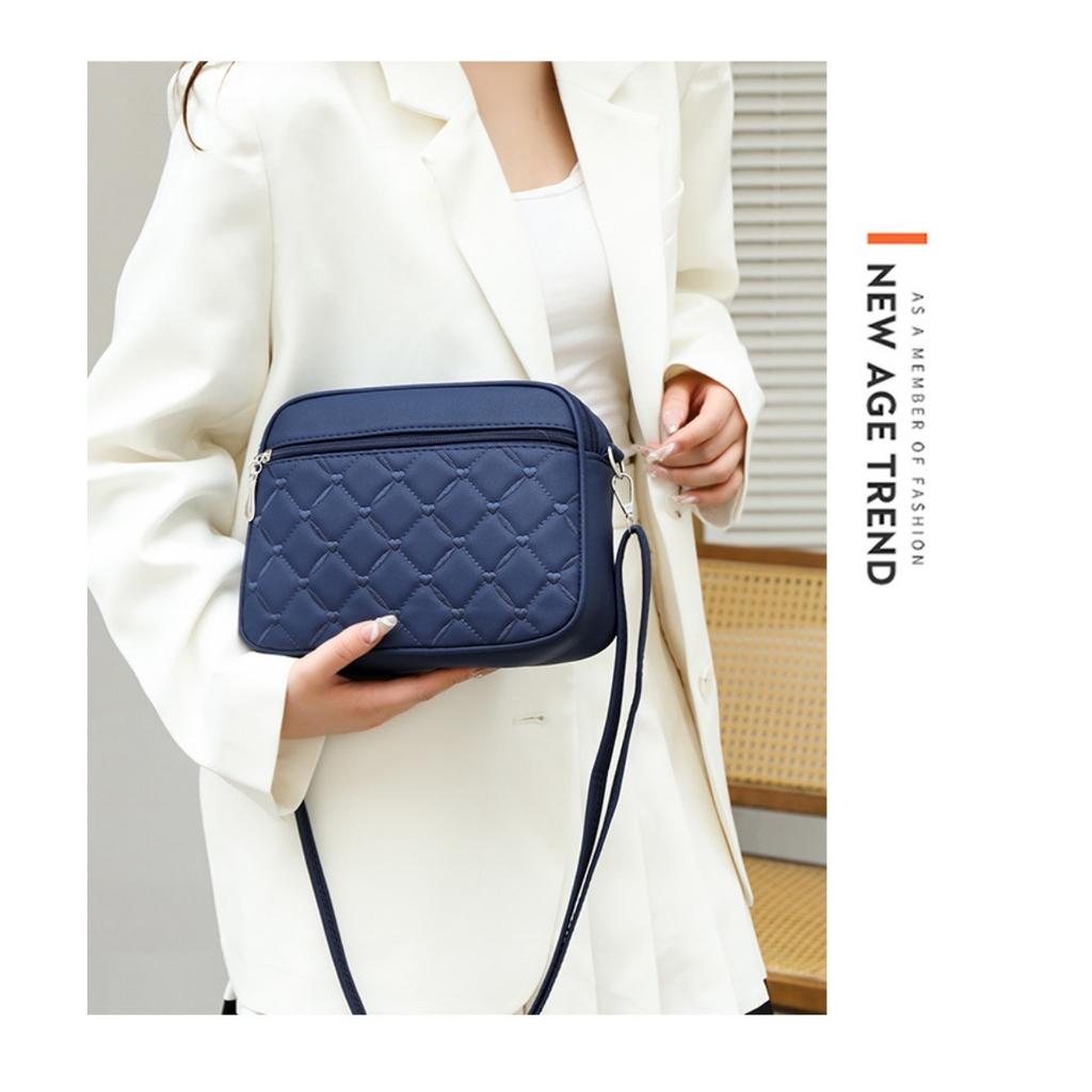 Ladies, Crossbody Bag, Multi-layer Bag, Embroidered Bag, Diamond Patterned Bag, Shoulder Bag, Women's Bag