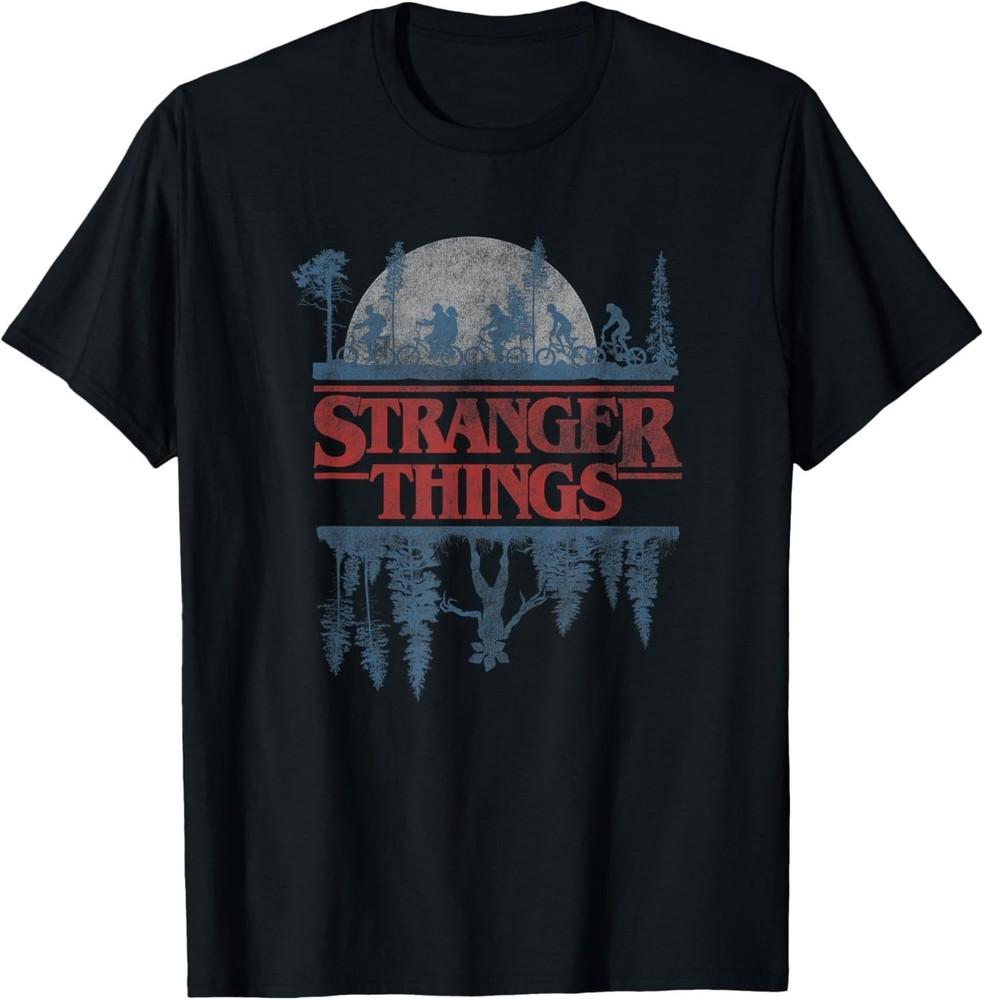 Футболка унисекс Stranger Things с синим градиентом и логотипом Изнанки XL