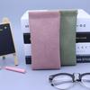 Pochette à Lunettes à Fermeture Automatique, Lunettes de Soleil Simples de Couleur Unie Portables, Sac à Main en Cuir, Étui à Lunettes Unisexe, Poche Élastique