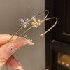 Fashion Jewelry Zircon Flower Butterfly Open Cuff Bracelet For Women Stylish Elegant Hand Accessory