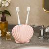 3D Shell Shape Toothbrush Holder Ceramic Bathroom Storage Rack Toothbrush Holder  Bathroom Storage