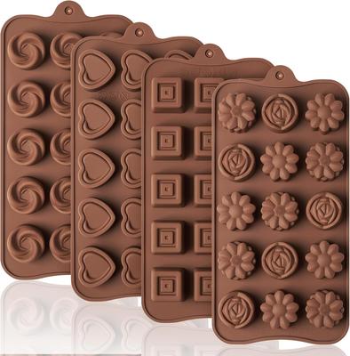Silicone Chocolate Molds, Non-Stick Candy Molds for Making Bite Size Chocolates, Candies, Truffles, Gummies, Jelly