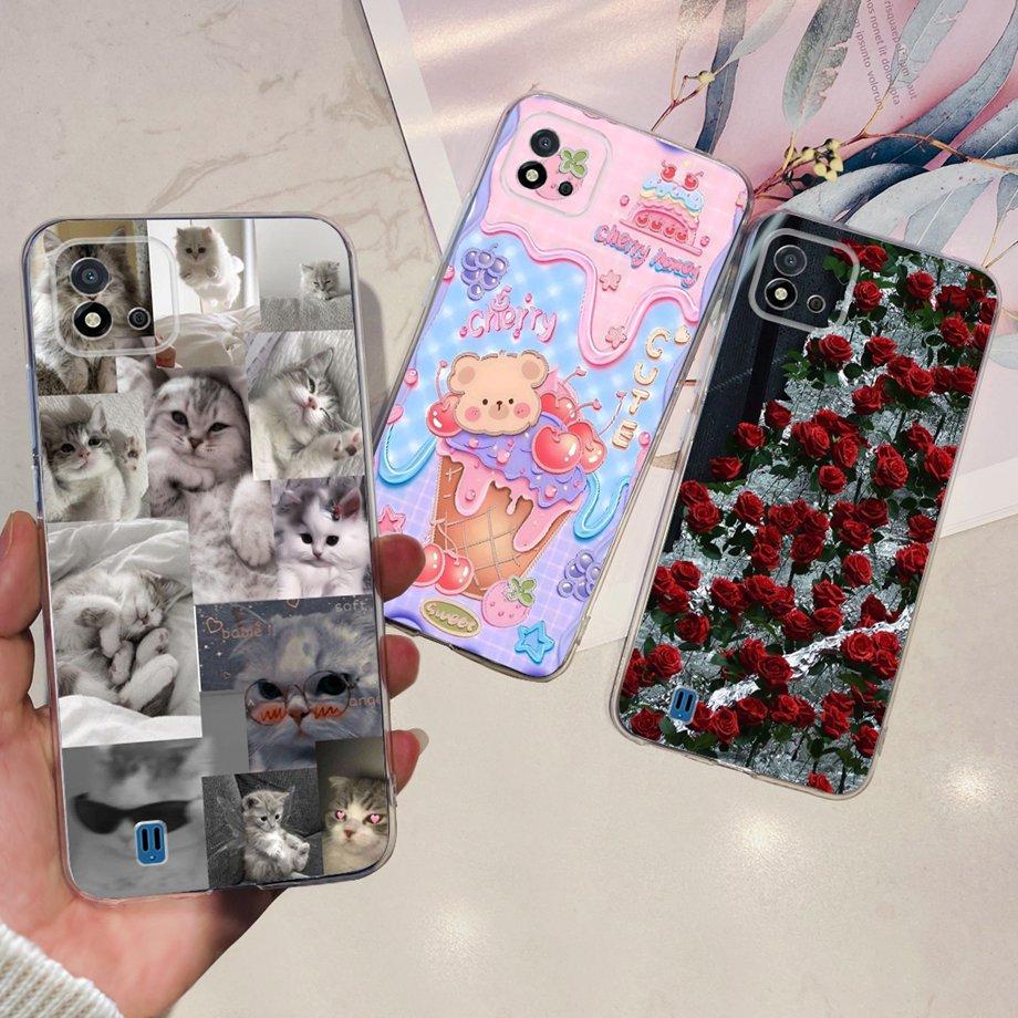 For Realme C11 2021 Clear Soft TPU Silicone Phone Back Cover For Realme RMX3231 C 11 RealmeC11 Funda Cool Dragon Cat Capa Bumper