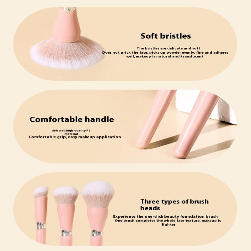 Makeup Brush Kit 3Pcs Premium Contour Blusher Brushes Makeup Brush Blending Foundation Concealer Brush Beauty Cosmetics Tools