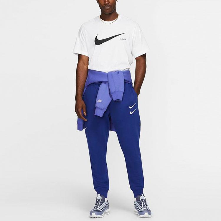 Nike Embroidered Swoosh Casual Sweatpants Men Bottoms Blue DB4956-455