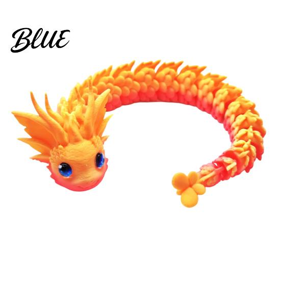 Desk Accessories for Women 3D Printed Articulated Dragon Fidget Toy Cute Ornaments Kawaii Cherry Blossom Decor Stress Relief Toy Adults Fantasy