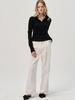 SORRY, TOO MUCH LOVE Semi Wild Pintuck Cotton Pants_White