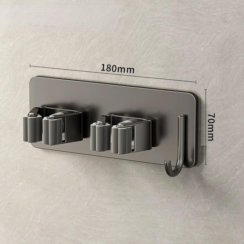 

Держатель швабры из нержавеющей стали, настенный, многоцелевой, на клейкой основе, крючки, органайзер для хранения вещей в доме, вешалка для метлы