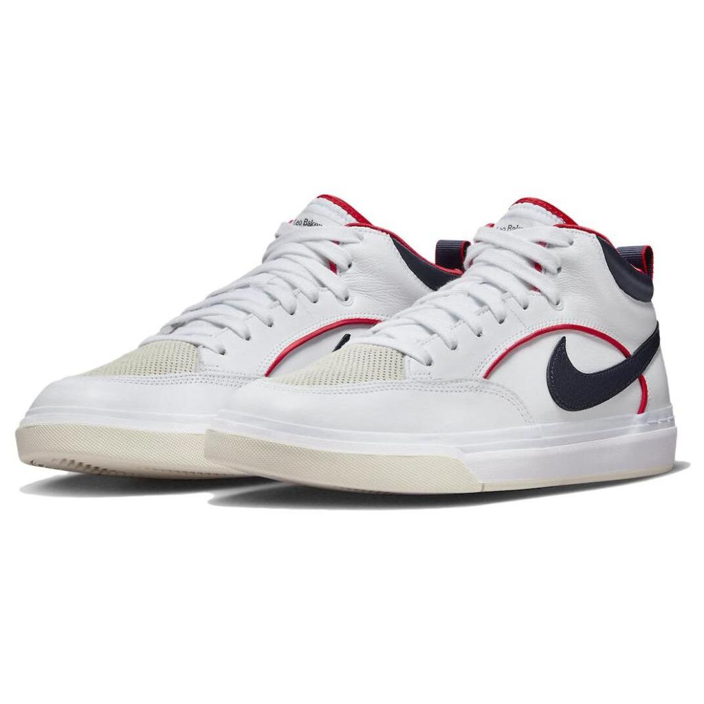 Nike React Leo SB White Midnight Navy Unisex Sneakers University-Red FD0268-100