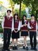Preppy Red Vest & White Shirt JK Uniform Set for Students